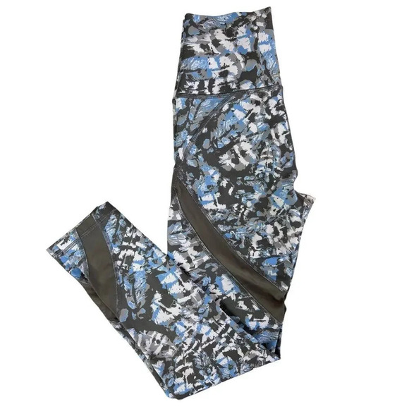 Aerie Chill Play Move Feather Pattern Leggings Mesh Size XS Stretch Women’s - Picture 2 of 9